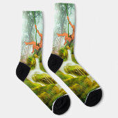 SlipperyJoe's zwei haarige Männer küssen Herzen Ca Socken (Rechts)