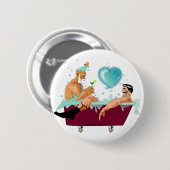 SlipperyJoe's zwei schwule Männer Liebe Cartoon Ba Button (Vorne & Hinten)