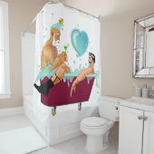 SlipperyJoe's zwei schwule Männer Liebe Cartoon Ba Duschvorhang (Beispiel)