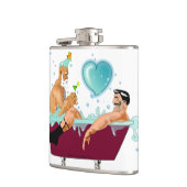 SlipperyJoe's zwei schwule Männer Liebe Cartoon Ba Flachmann (Links)