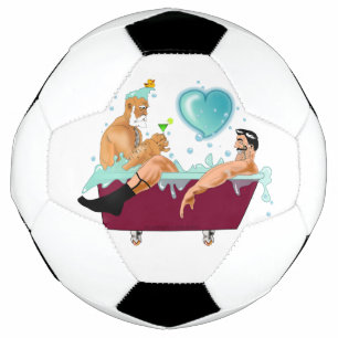 SlipperyJoe's zwei schwule Männer Liebe Cartoon Ba Fußball