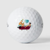 SlipperyJoe's zwei schwule Männer Liebe Cartoon Ba Golfball (Vorderseite)