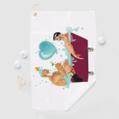 SlipperyJoe's zwei schwule Männer Liebe Cartoon Ba Golfhandtuch (Insitu)