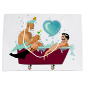 SlipperyJoe's zwei schwule Männer Liebe Cartoon Ba Große Geschenktüte (Vorderseite)