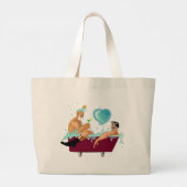 SlipperyJoe's zwei schwule Männer Liebe Cartoon Ba Jumbo Stoffbeutel (Rückseite)