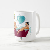 SlipperyJoe's zwei schwule Männer Liebe Cartoon Ba Kaffeetasse (VorderseiteRechts)