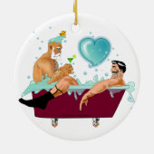 SlipperyJoe's zwei schwule Männer Liebe Cartoon Ba Keramik Ornament (Hinten)