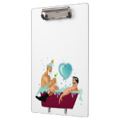 SlipperyJoe's zwei schwule Männer Liebe Cartoon Ba Klemmbrett (Links)