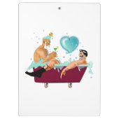 SlipperyJoe's zwei schwule Männer Liebe Cartoon Ba Klemmbrett (Rückseite)