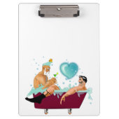 SlipperyJoe's zwei schwule Männer Liebe Cartoon Ba Klemmbrett (Vorderseite)