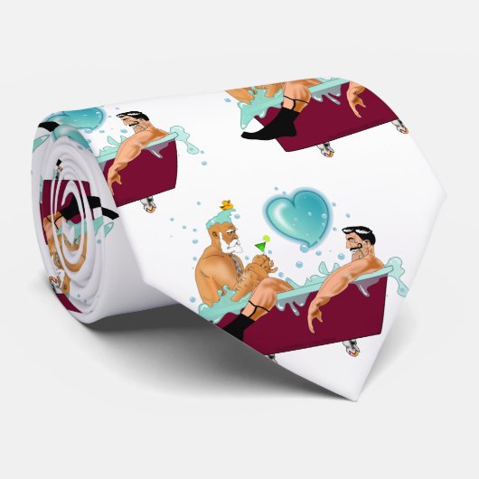 SlipperyJoe's zwei schwule Männer Liebe Cartoon Ba Krawatte (Gerollt)