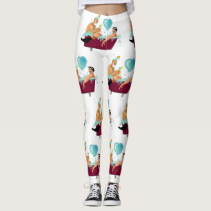 SlipperyJoe's zwei schwule Männer Liebe Cartoon Ba Leggings
