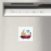 SlipperyJoe's zwei schwule Männer Liebe Cartoon Ba Magnet (In Situ (Geschirrspüler))
