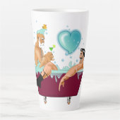 SlipperyJoe's zwei schwule Männer Liebe Cartoon Ba Milchtasse (Vorderseite)