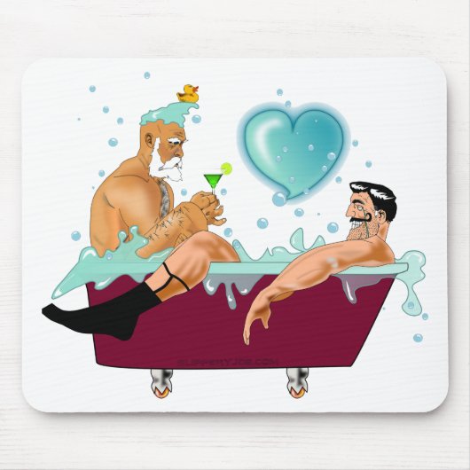 SlipperyJoe's zwei schwule Männer Liebe Cartoon Ba Mousepad (Vorne)