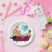 SlipperyJoe's zwei schwule Männer Liebe Cartoon Ba Pappteller (Party)