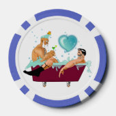 SlipperyJoe's zwei schwule Männer Liebe Cartoon Ba Pokerchips (Rückseite)