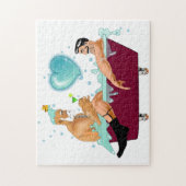 SlipperyJoe's zwei schwule Männer Liebe Cartoon Ba Puzzle (Vertikal)