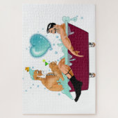SlipperyJoe's zwei schwule Männer Liebe Cartoon Ba Puzzle (Vertikal)