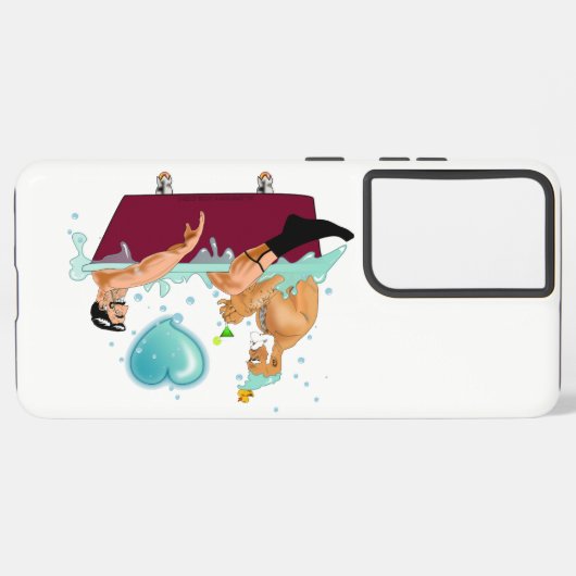SlipperyJoe's zwei schwule Männer Liebe Cartoon Ba Samsung Galaxy Hülle (Linke Seite)