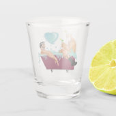 SlipperyJoe's zwei schwule Männer Liebe Cartoon Ba Schnapsglas (Rückseite)