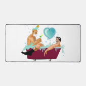 SlipperyJoe's zwei schwule Männer Liebe Cartoon Ba Schreibtischunterlage (Vorderseite)