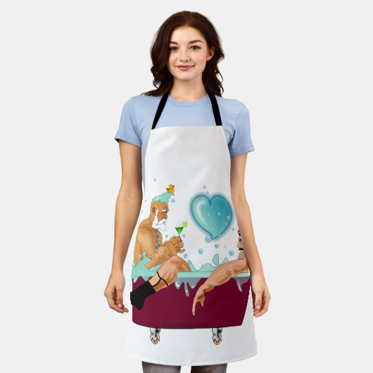 SlipperyJoe's zwei schwule Männer Liebe Cartoon Ba Schürze (Getragen)