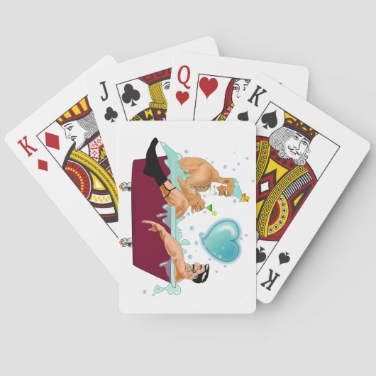 SlipperyJoe's zwei schwule Männer Liebe Cartoon Ba Spielkarten (Rückseite)