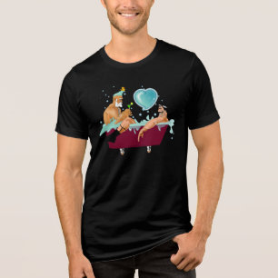 SlipperyJoe's zwei schwule Männer Liebe Cartoon Ba Tri-Blend Shirt