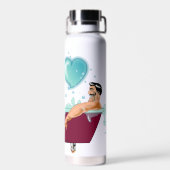 SlipperyJoe's zwei schwule Männer Liebe Cartoon Ba Trinkflasche (Rückseite)