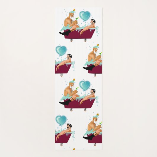 SlipperyJoe's zwei schwule Männer Liebe Cartoon Ba Yogamatte (Rückseite)