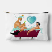 SlipperyJoe's zwei schwule Männer Liebe Cartoon Ba Zubehörtasche (Vorderseite)