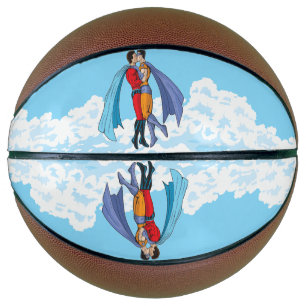 Slipperyjoes zwei Superhelden küssen Charaktere f Basketball