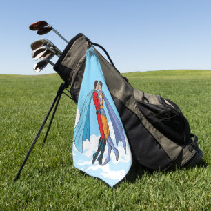Slipperyjoe's zwei Superhelden küssen Charaktere f Golfhandtuch