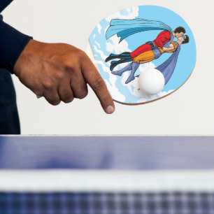 Slipperyjoes zwei Superhelden küssen Charaktere f Tischtennis Schläger