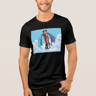Slipperyjoe's zwei Superhelden küssen Charaktere f Tri-Blend Shirt