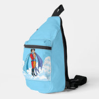 SlipperyJoe's zwei Superhelden küssen Flugwagen