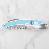 SlipperyJoe's zwei Superhelden küssen Flugwagen Kellnermesser (Rückseite)