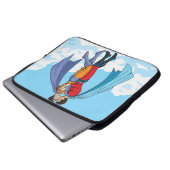 SlipperyJoe's zwei Superhelden küssen Flugwagen Laptopschutzhülle (Vorne Knopf)