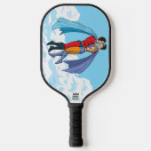 SlipperyJoe's zwei Superhelden küssen Flugwagen Pickleball Schläger (Vorderseite)