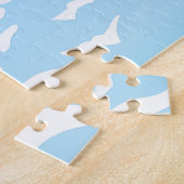 SlipperyJoe's zwei Superhelden küssen Flugwagen Puzzle (Seite)