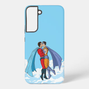 SlipperyJoe's zwei Superhelden küssen Flugwagen Samsung Galaxy Hülle