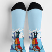 SlipperyJoe's zwei Superhelden küssen Flugwagen Socken (Oben)