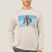 SlipperyJoe's zwei Superhelden küssen Flugwagen Tri-Blend Shirt (Vorderseite)