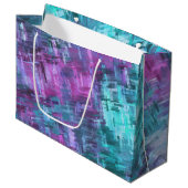 Slipstream-Diggiati - aquamarin und lila: Große Geschenktüte (Vorderseite Schrägansicht)