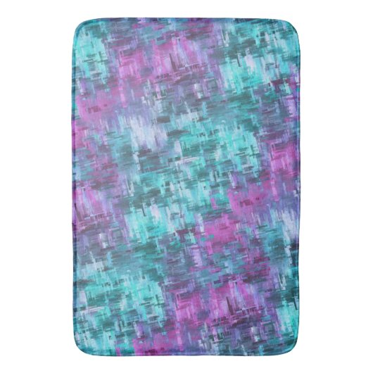 slipstream digihatch - teal and purple : badematte (Vorderseite Vertikal)