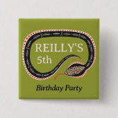 Slither Snake Kid's Birthday Party Button Button (Vorderseite)