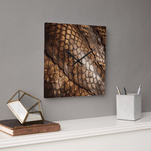 Slithering Chic Quadratische Wanduhr (Büro)