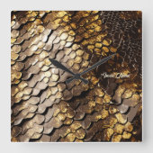 Slithering Chic Quadratische Wanduhr (Vorderseite)