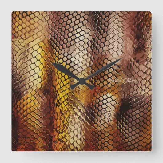 Slithering Chic Quadratische Wanduhr (Vorderseite)